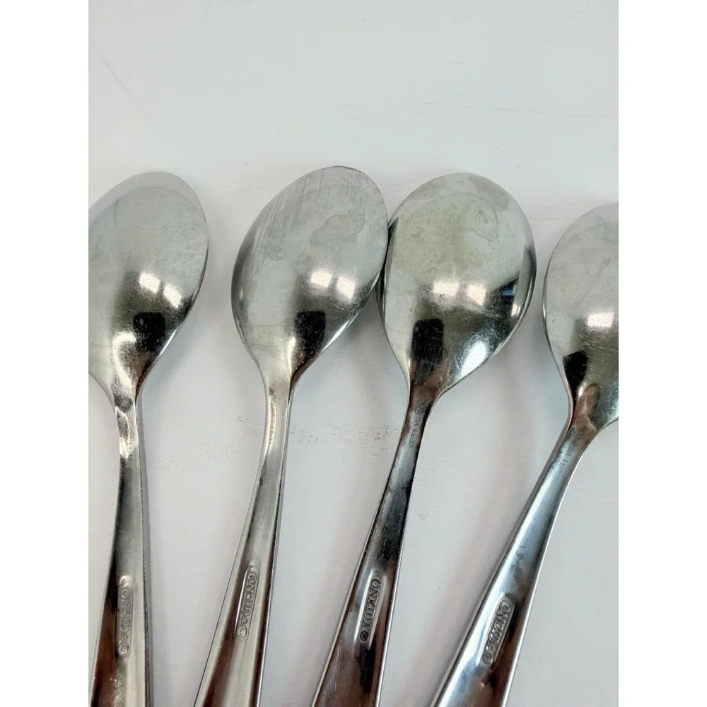 Oneida Satin Bristol Everdale Stainless Teaspoons Lot Of 4